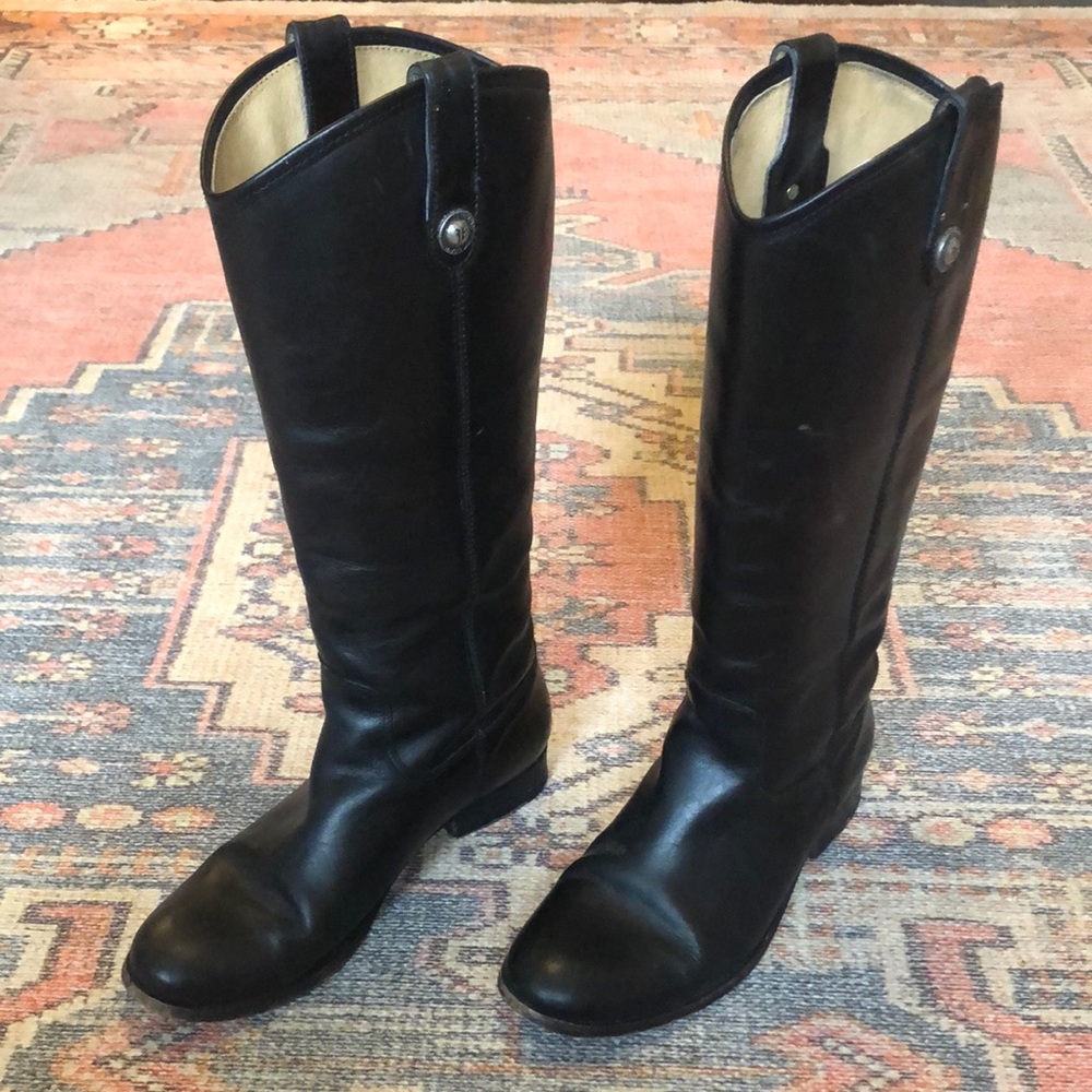 Frye Melissa Black Tall Boots Size 8